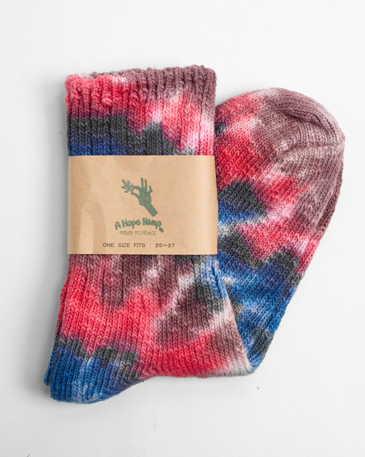 Tie-Dye Hemp Crew Sock in Sherbet