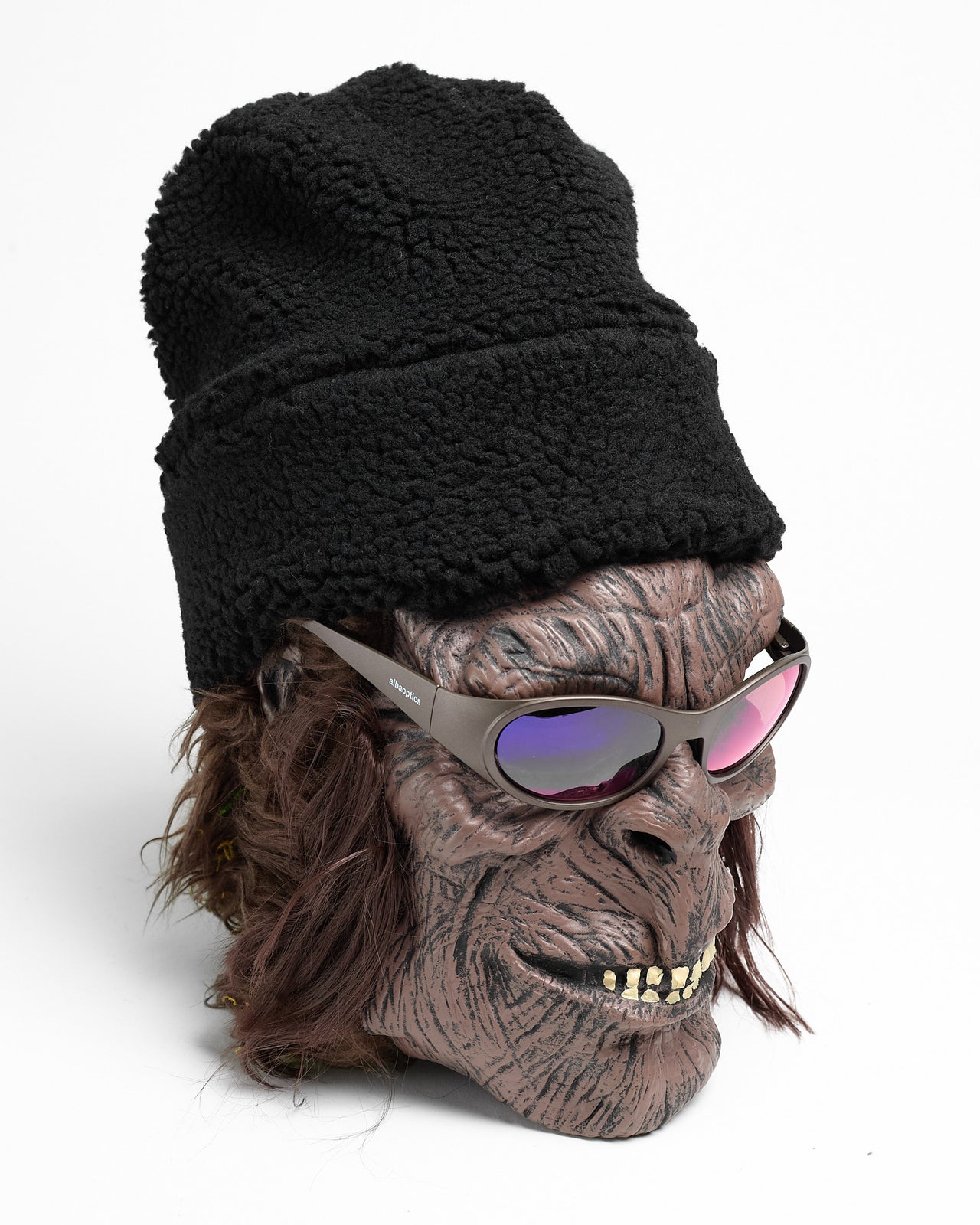 Fur Ball Beanie in Moonless Night