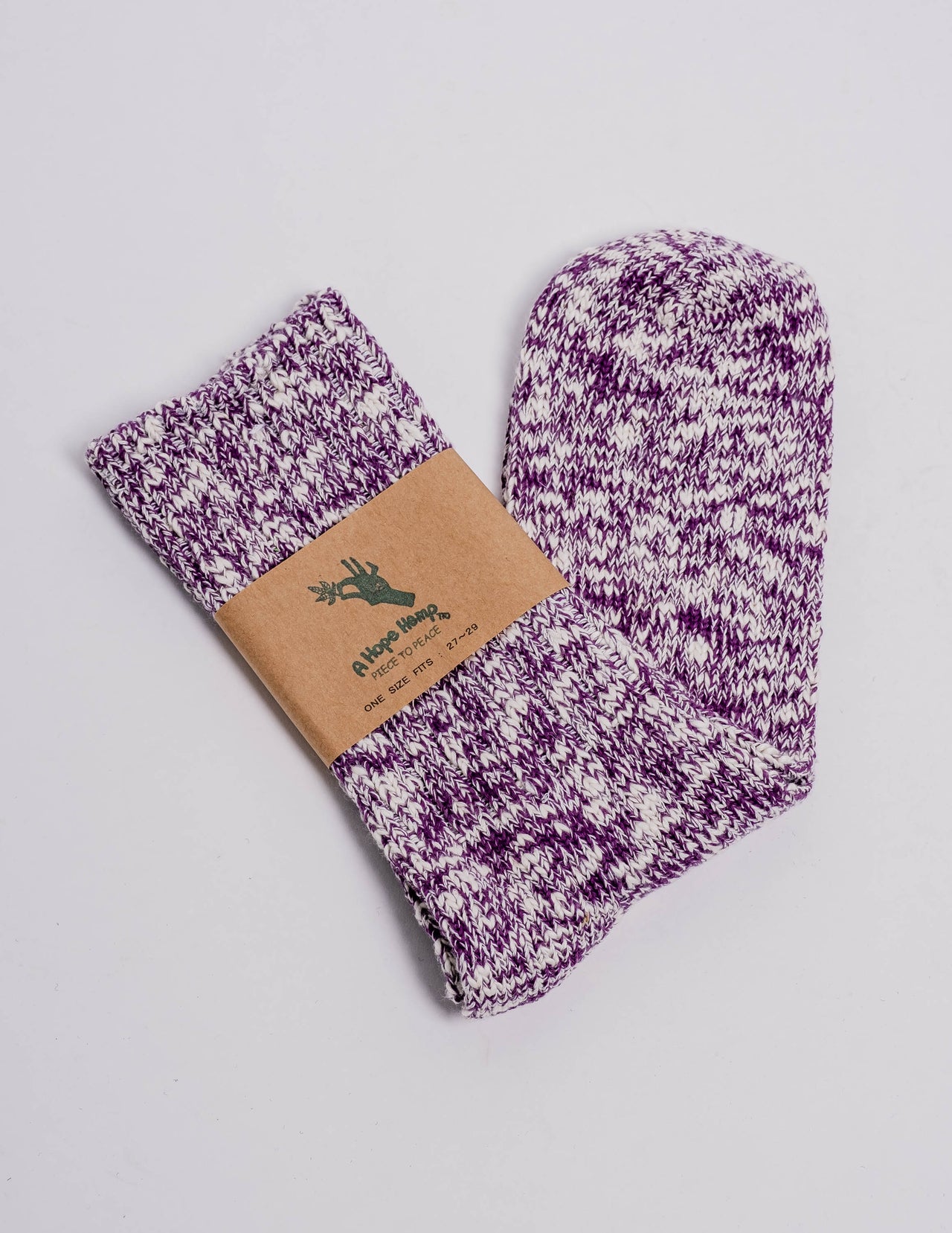 Hemp Crew Socks in Purple