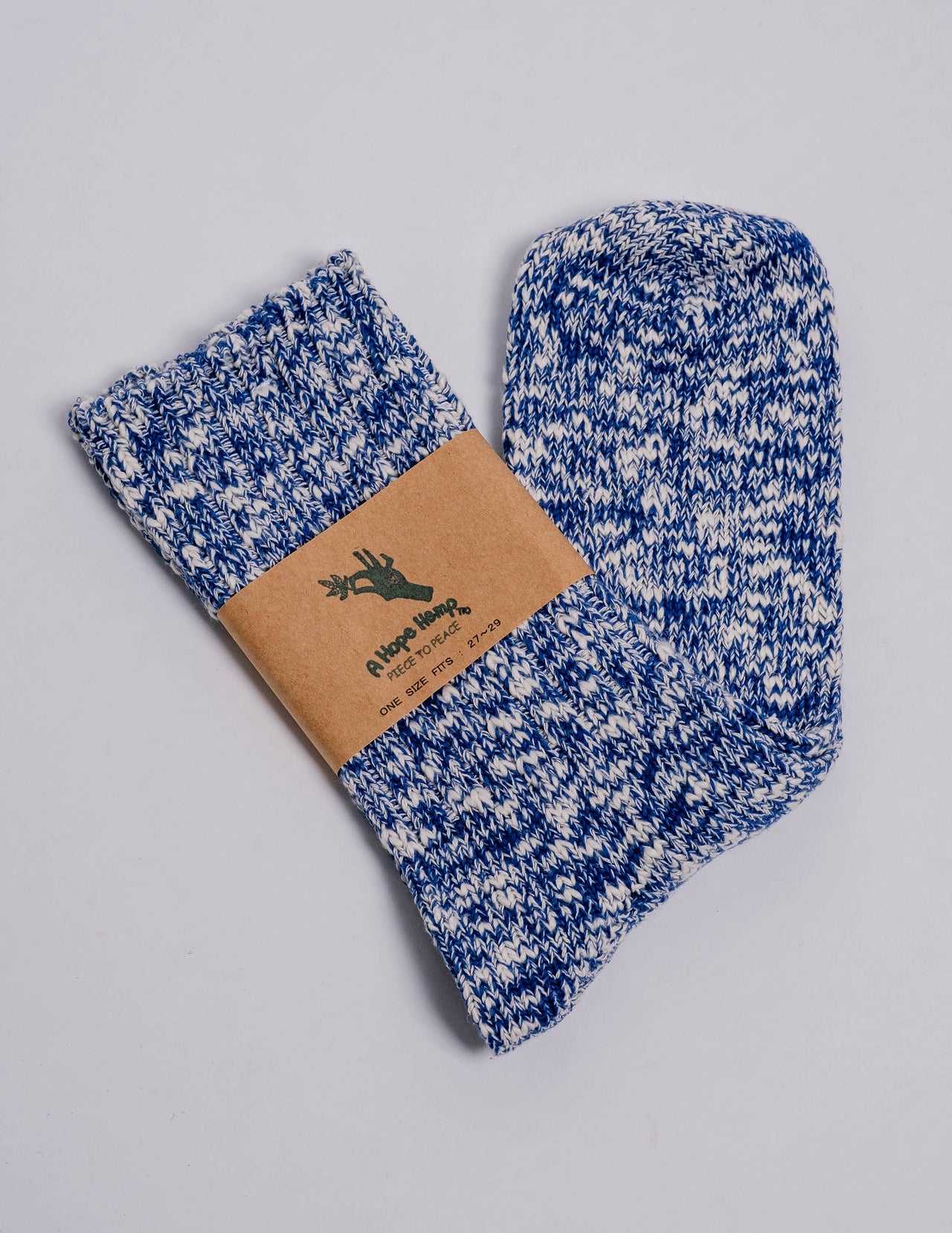 Hemp Crew Socks in Blue
