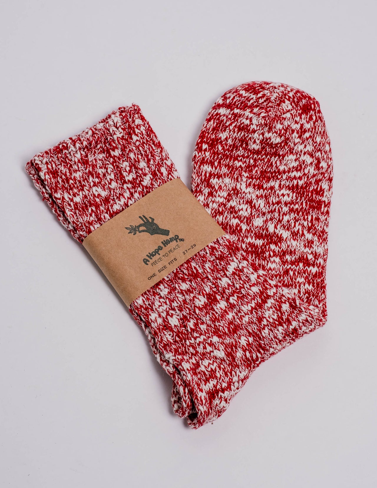 Hemp Crew Socks in Red