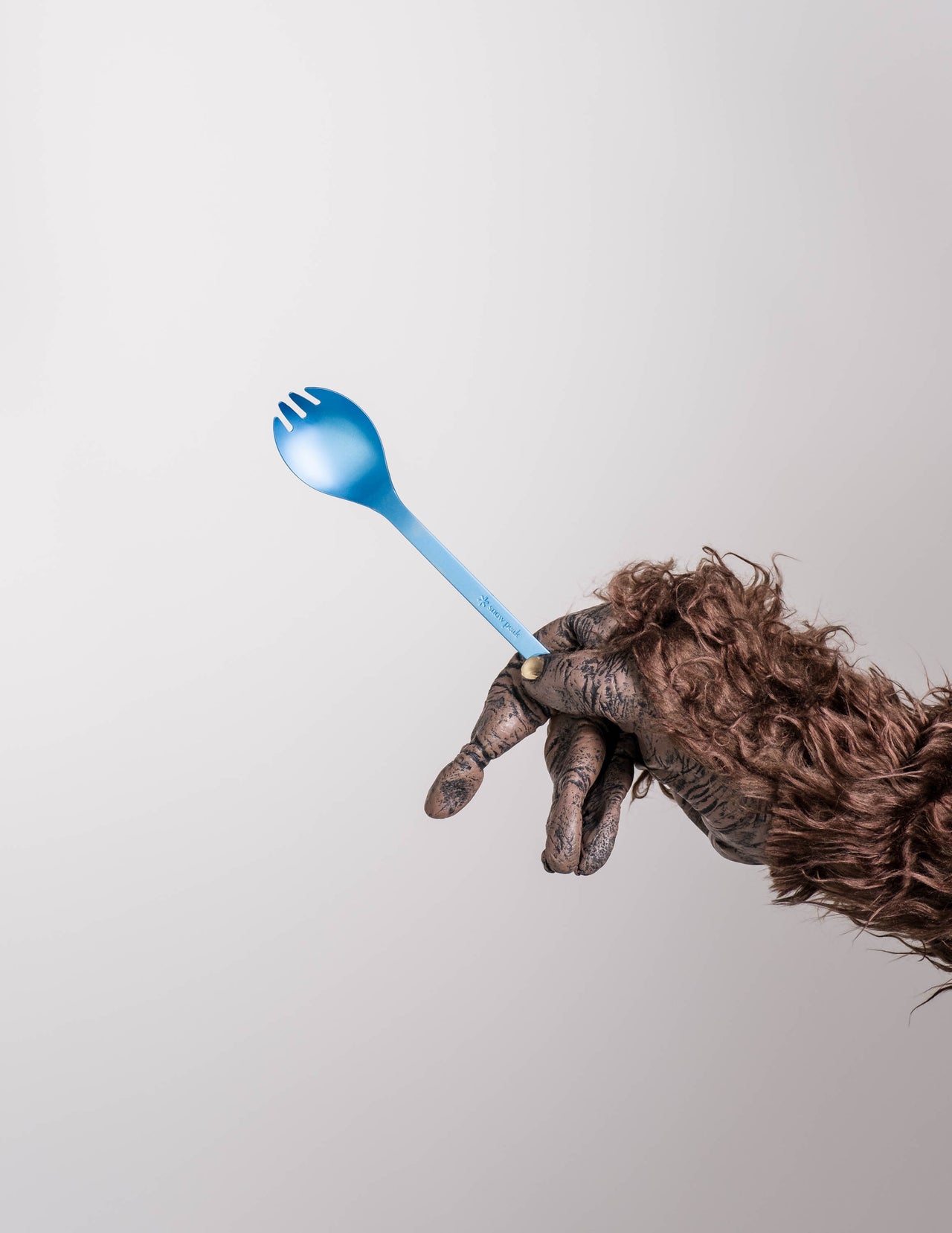 Titanium Spork in Anodized Blue