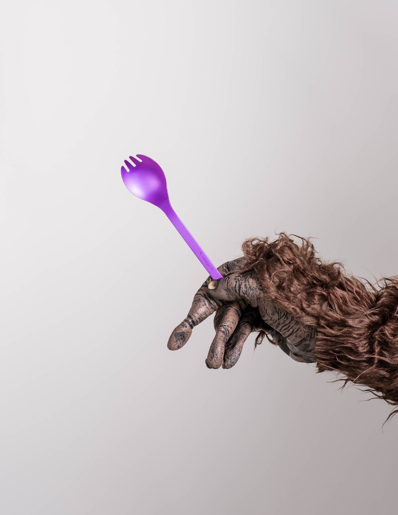 Titanium Spork in Anodized Purple