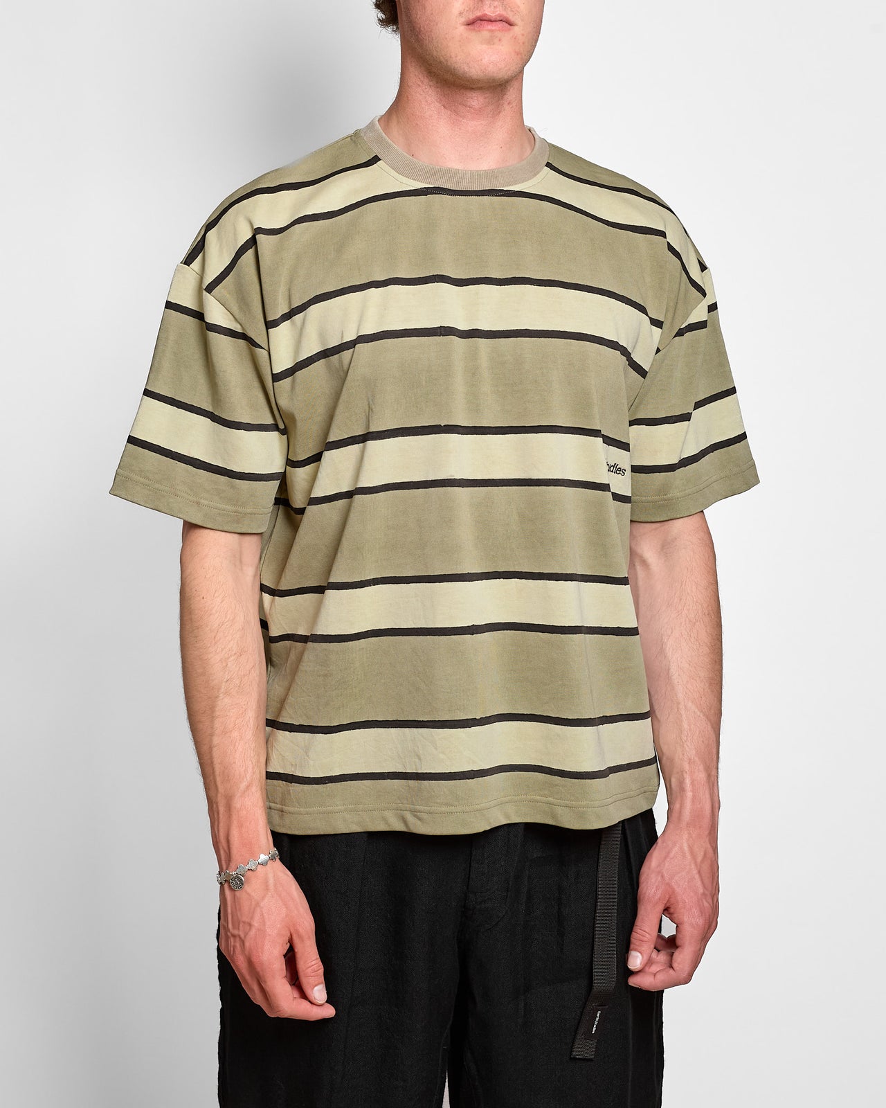 MS-114 Mission Control Stripe Tee in Pumice Block Print