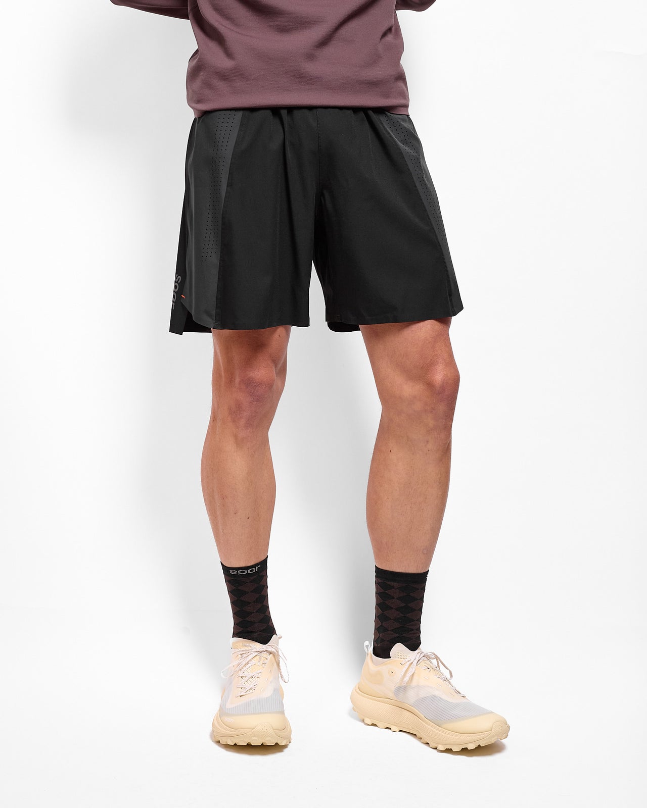 Long Run Shorts in Black/Grey