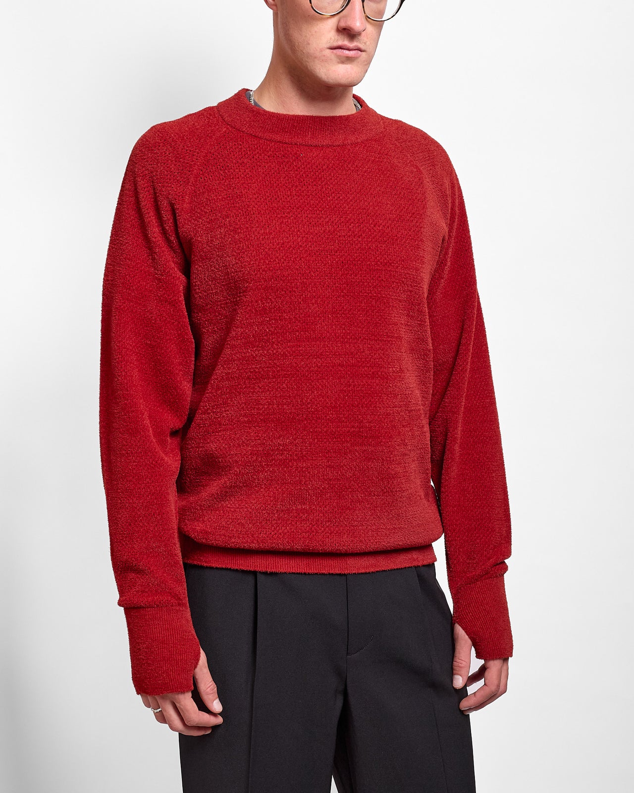 Mesh Pile Crew in Burnt Henna