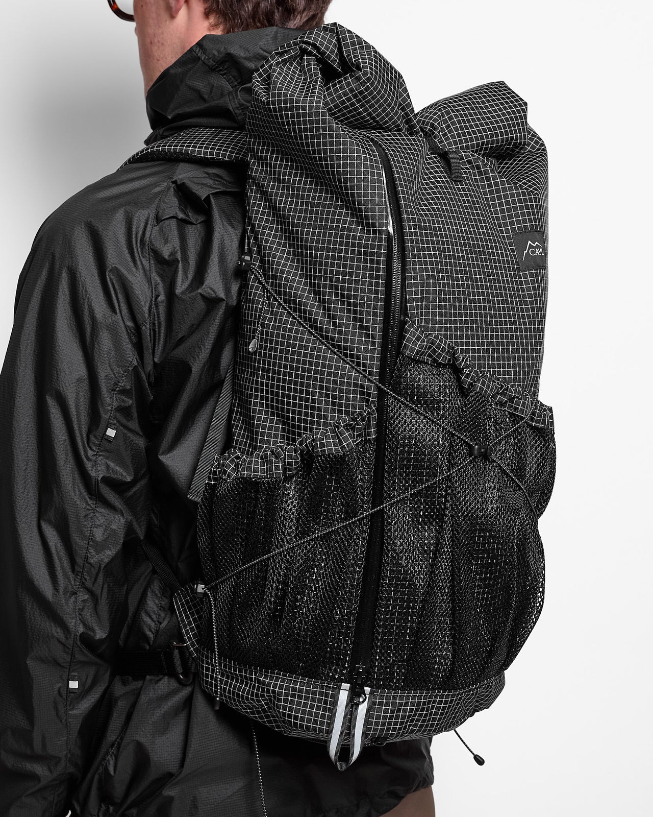 Mari Roll Top in Black Grid