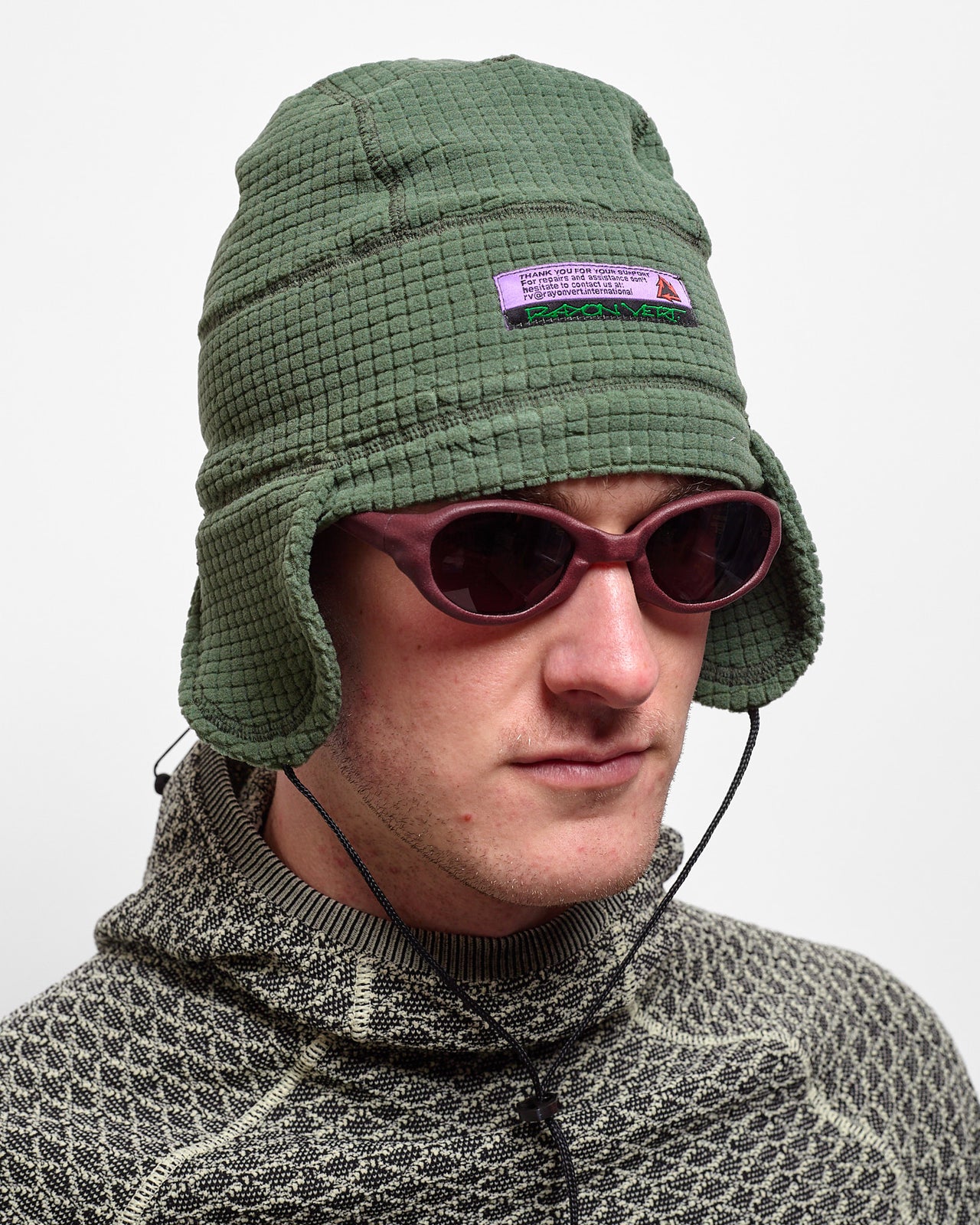 Lahmacun Grid Hat in Lichen Green