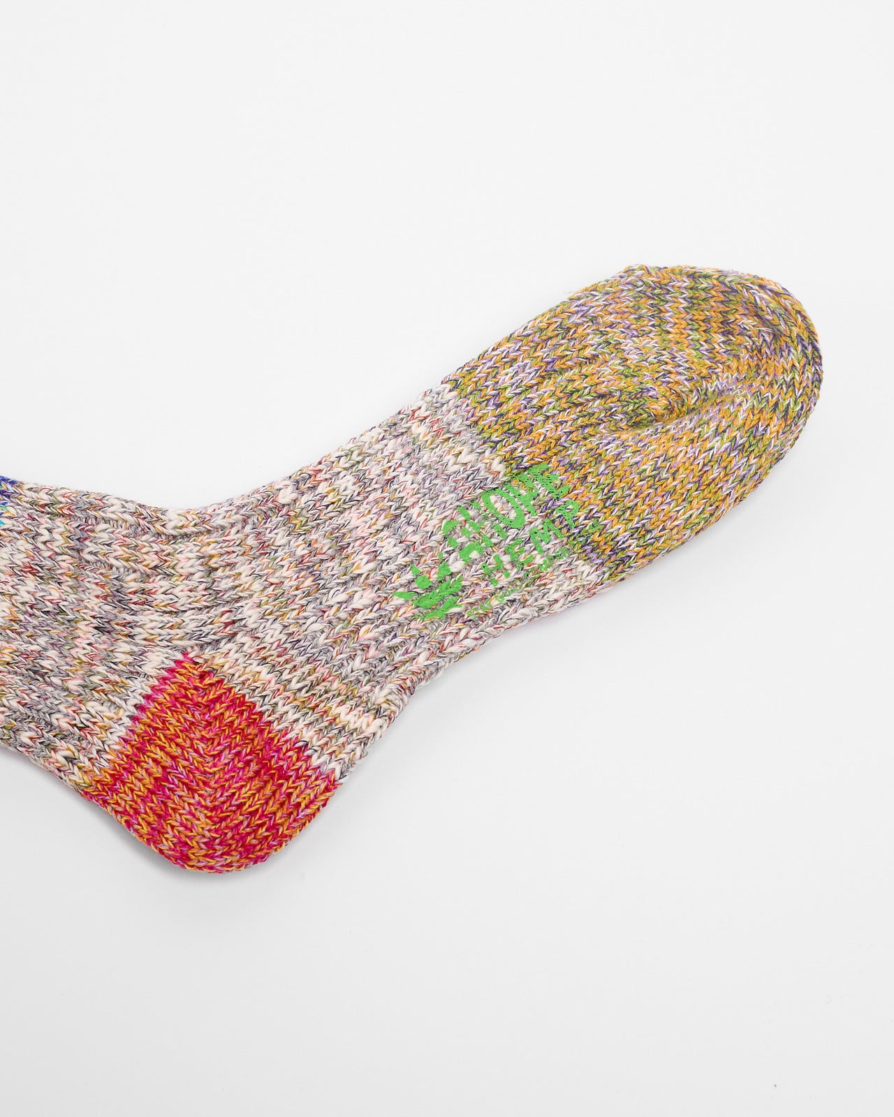 Melange Hemp Crew Sock in Blue