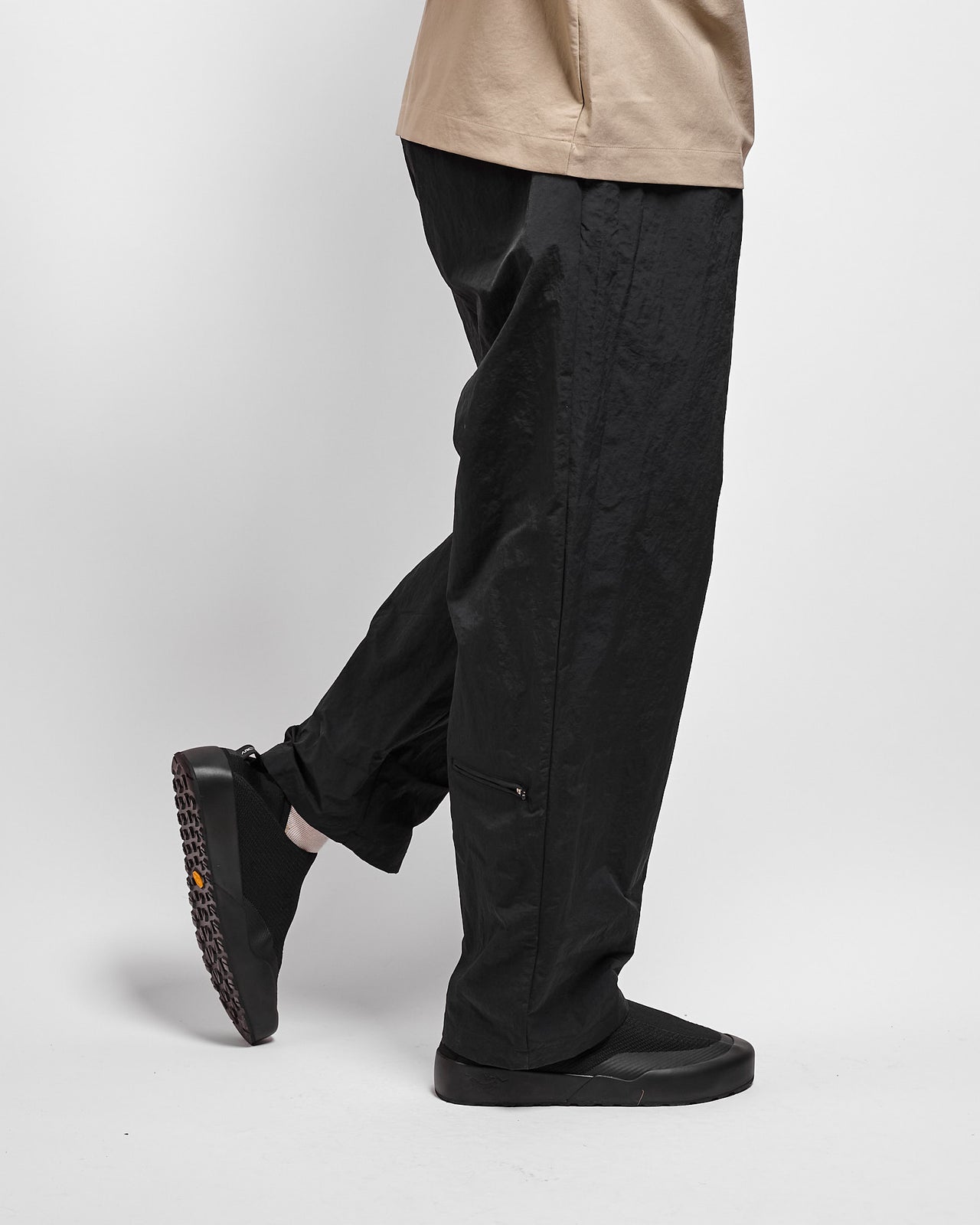 Nylon Washer Trousers in Black