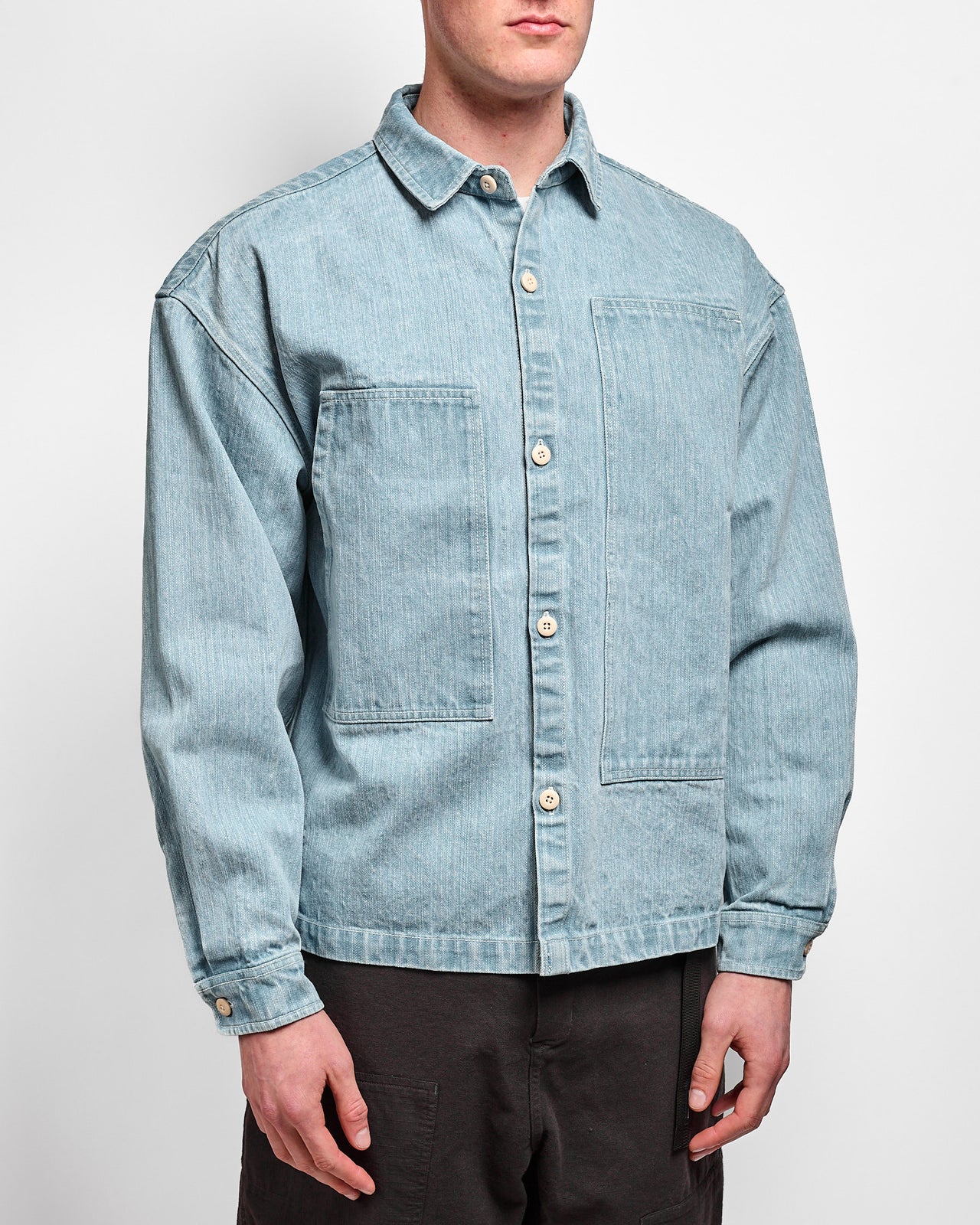 MS-109 Research Shirt in Washed Denim