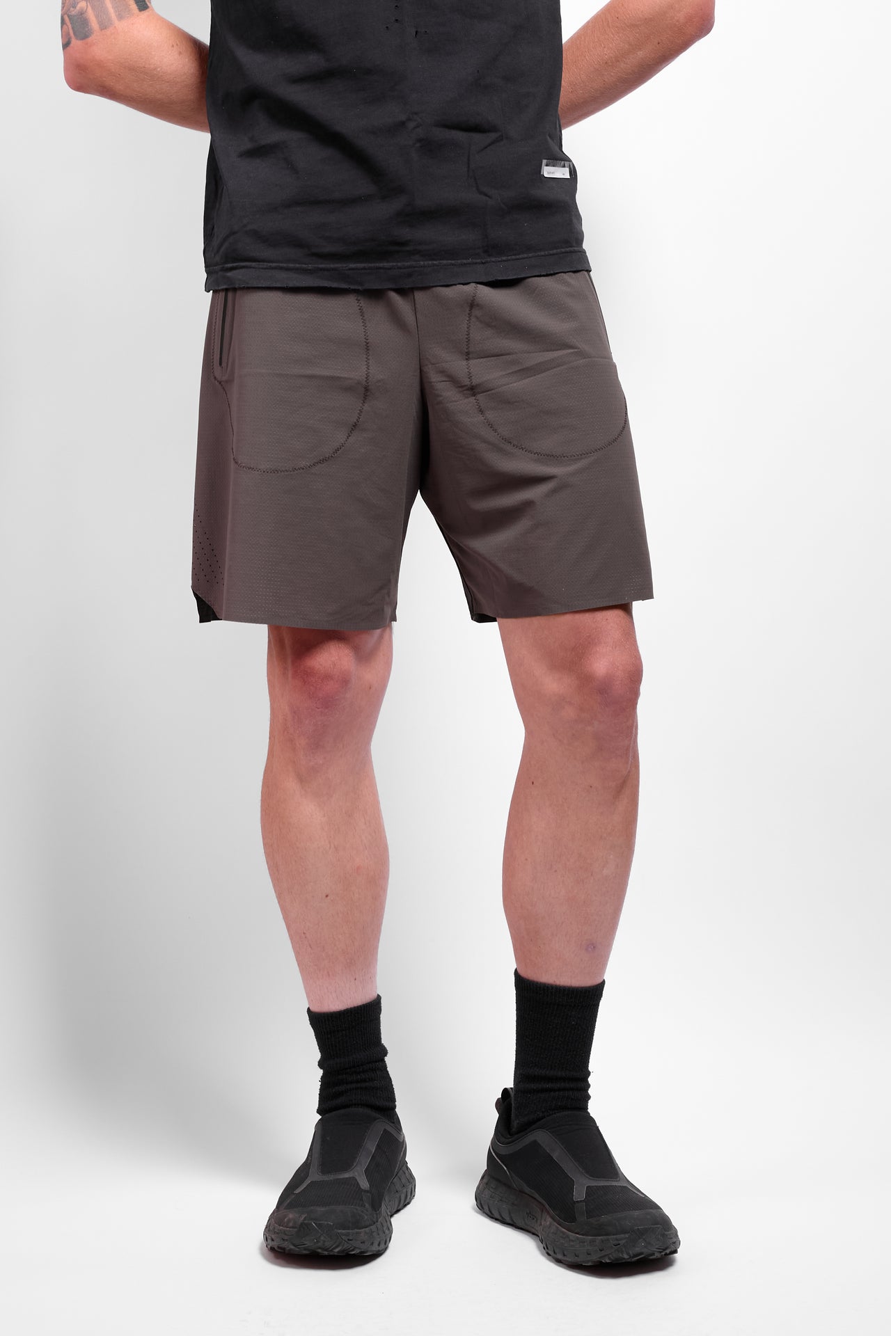 Long Summer Shorts in Grey/Black