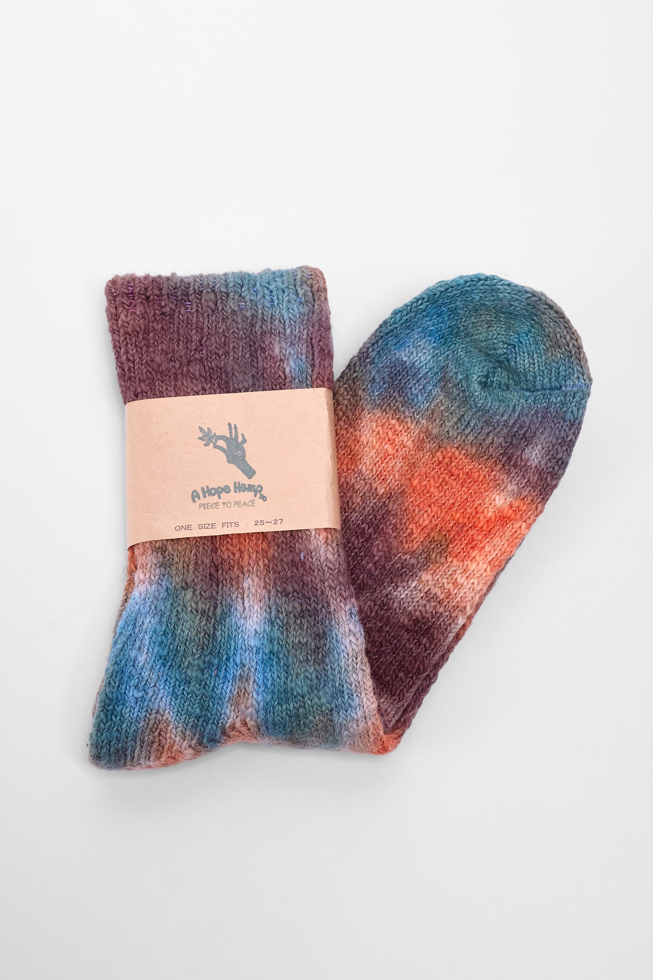 Tie-Dye Hemp Crew Sock in Sherbet