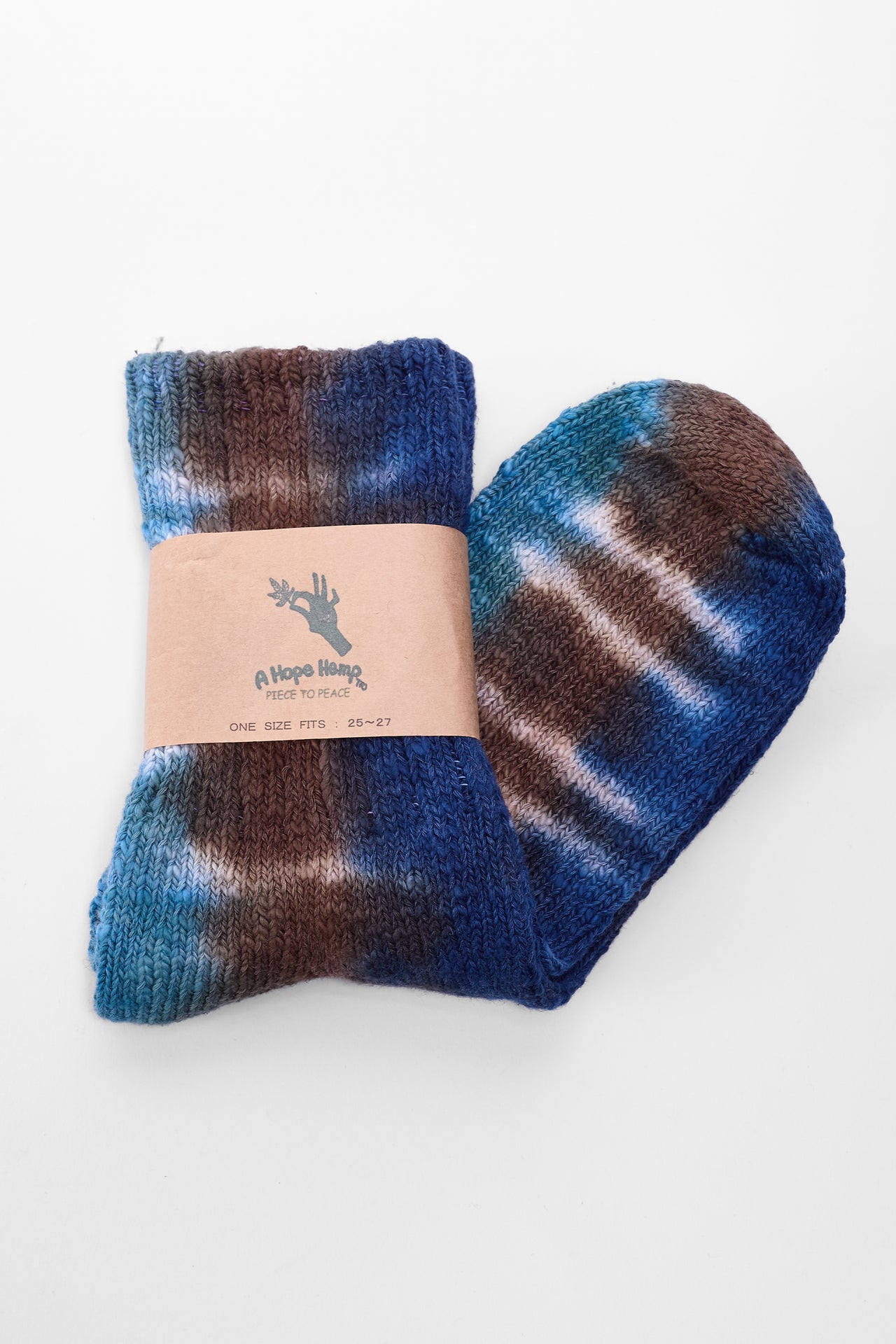 Tie-Dye Hemp Crew Sock in Seaside