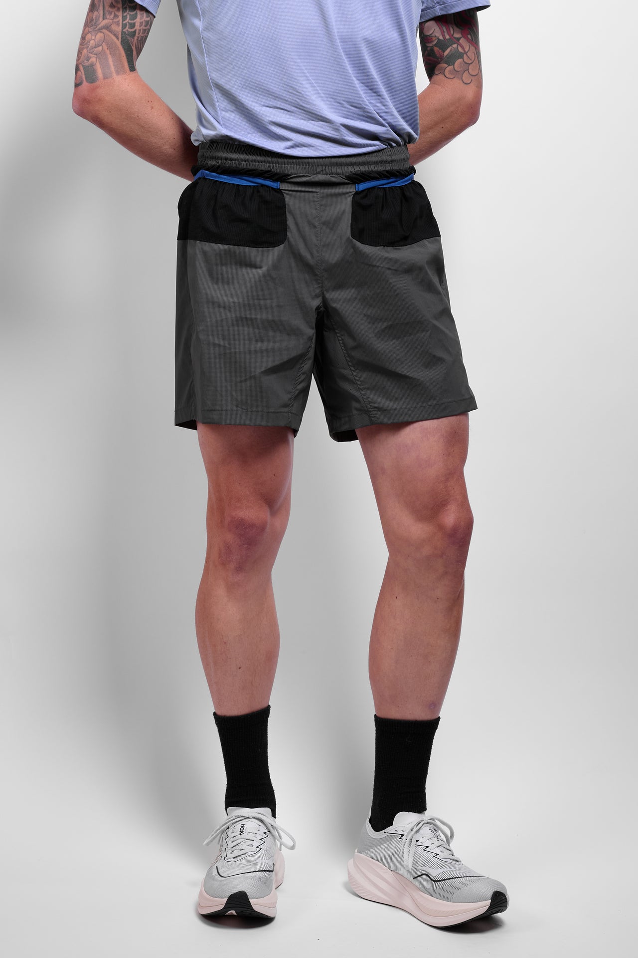 Nylon Trail Shorts in Grey