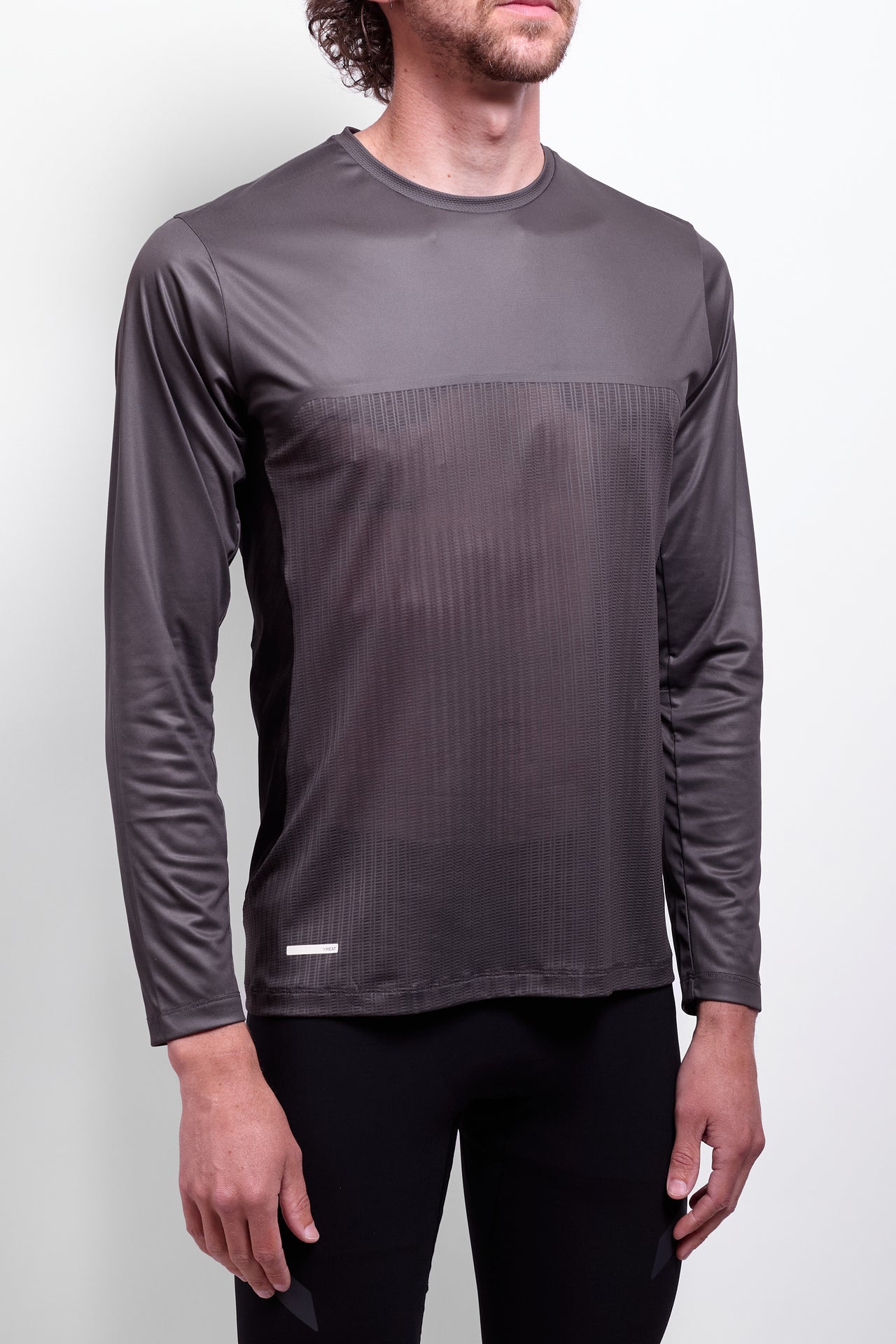 Hot Weather Long Sleeve T in Black/Forest Grey