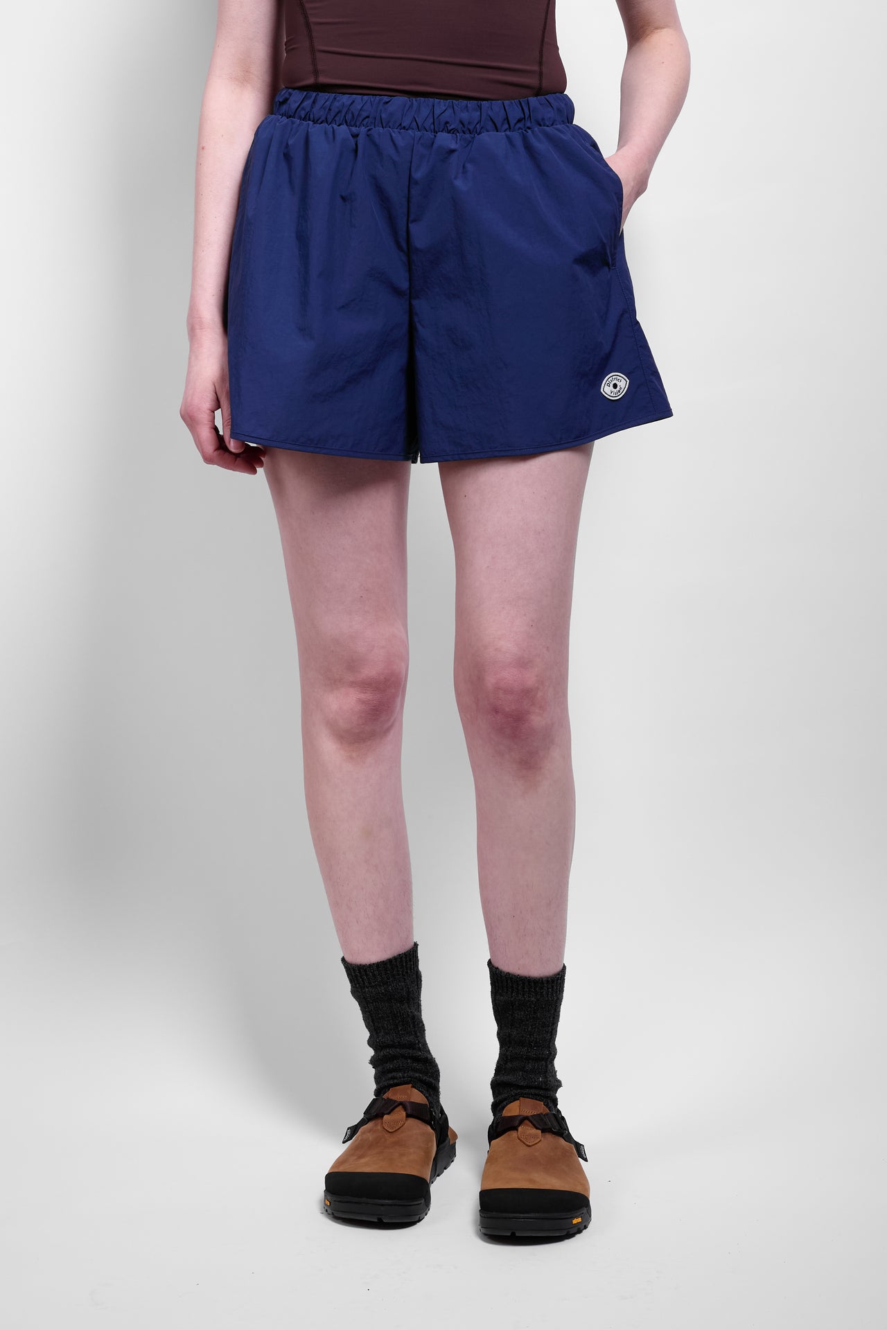 Oversized Recycled Shell Shorts in Navy
