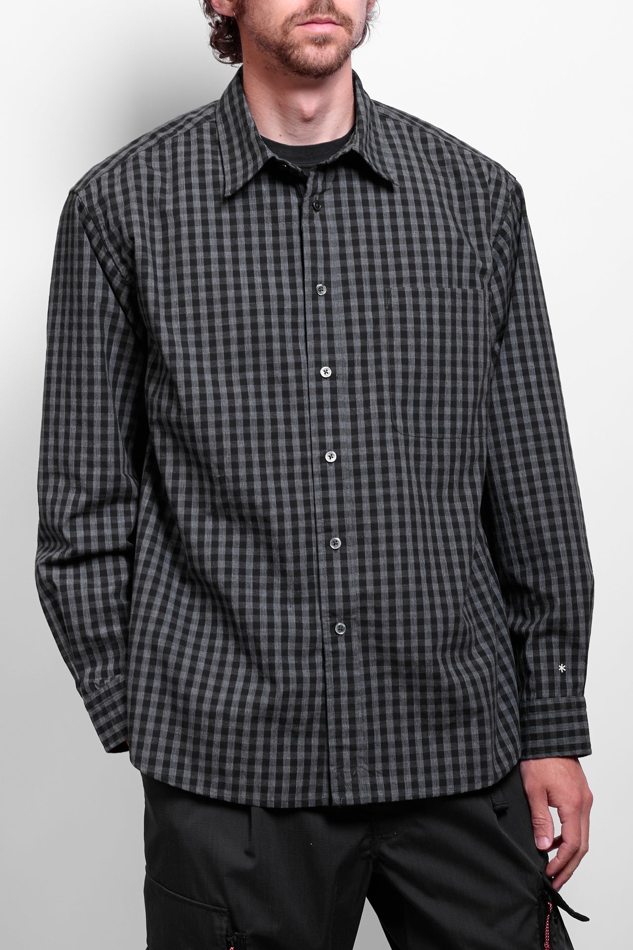 Gingham Check Shirt in Black