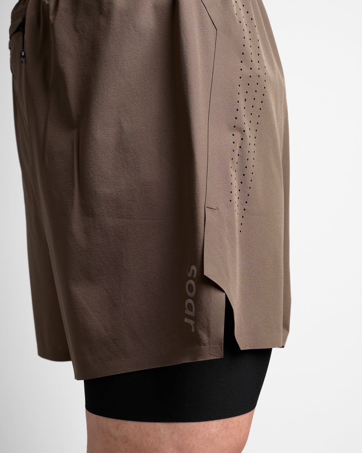 Dual Run Shorts in Khaki/Black