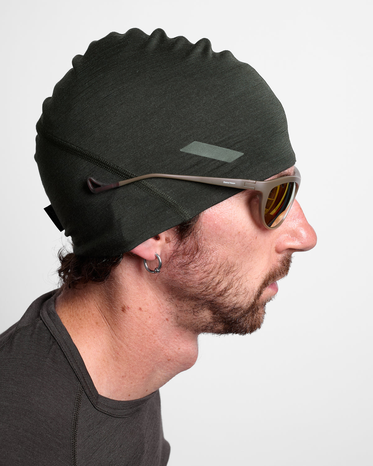Merino Silk Beanie in Forest Night