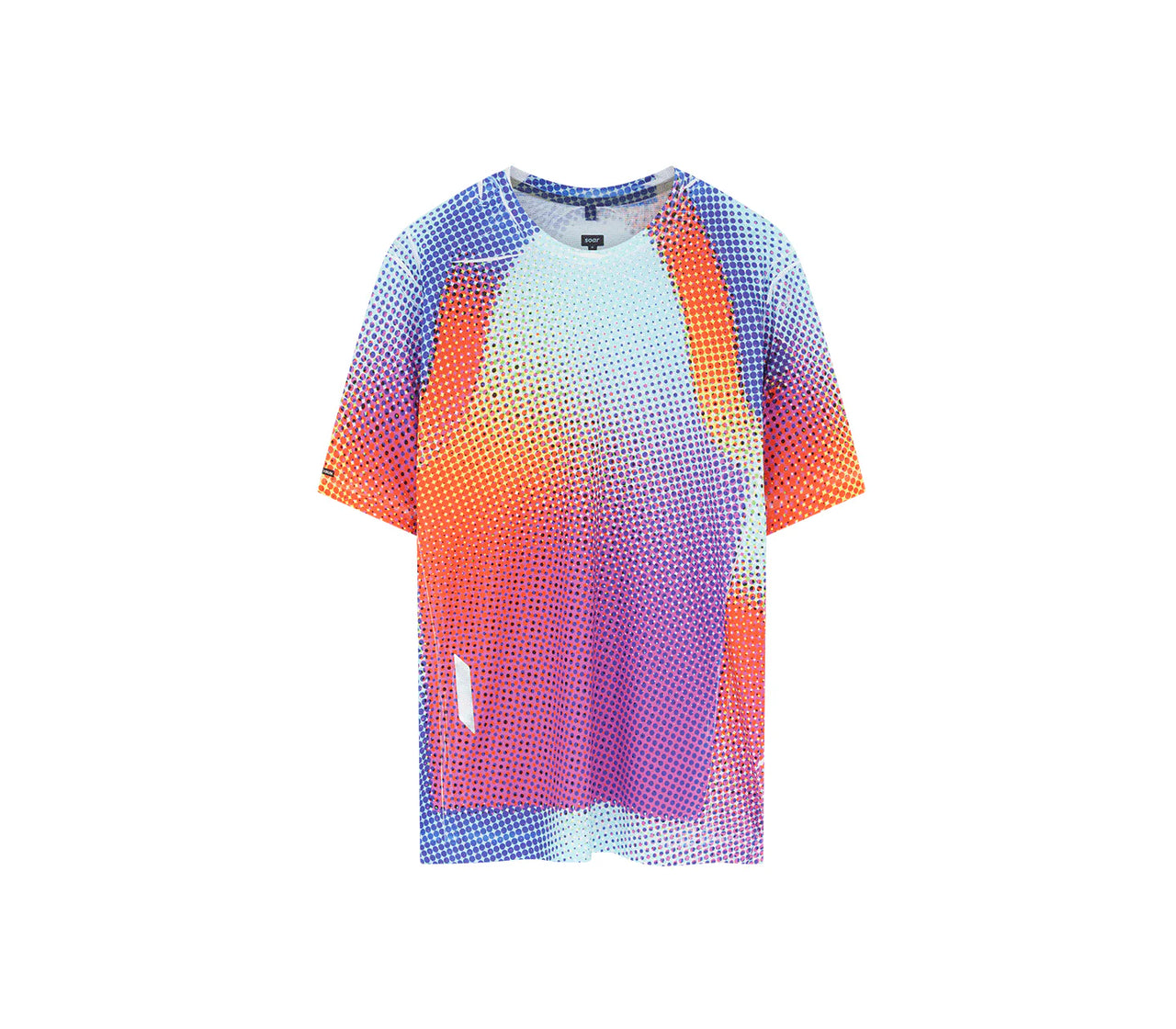 W's Printed Tech T in Blue/Rainbow Dot