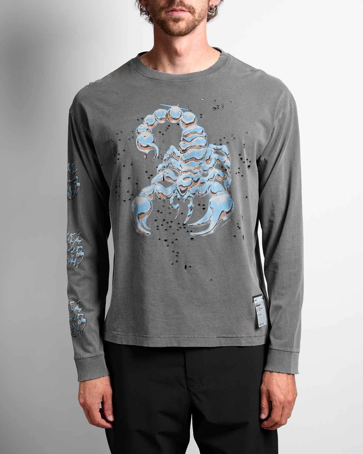 MothTech™ Long Tee in Faded Black Scorpion