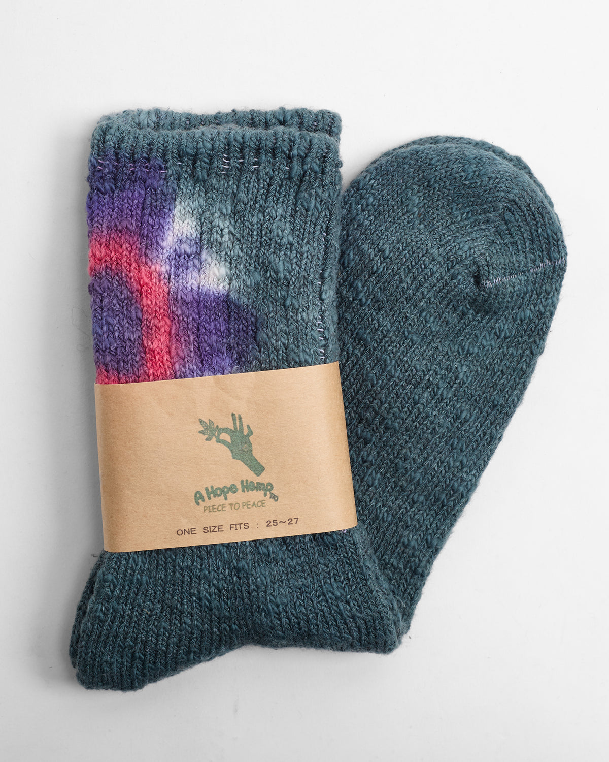 Tie-Dye Hemp Crew Sock in Bullseye