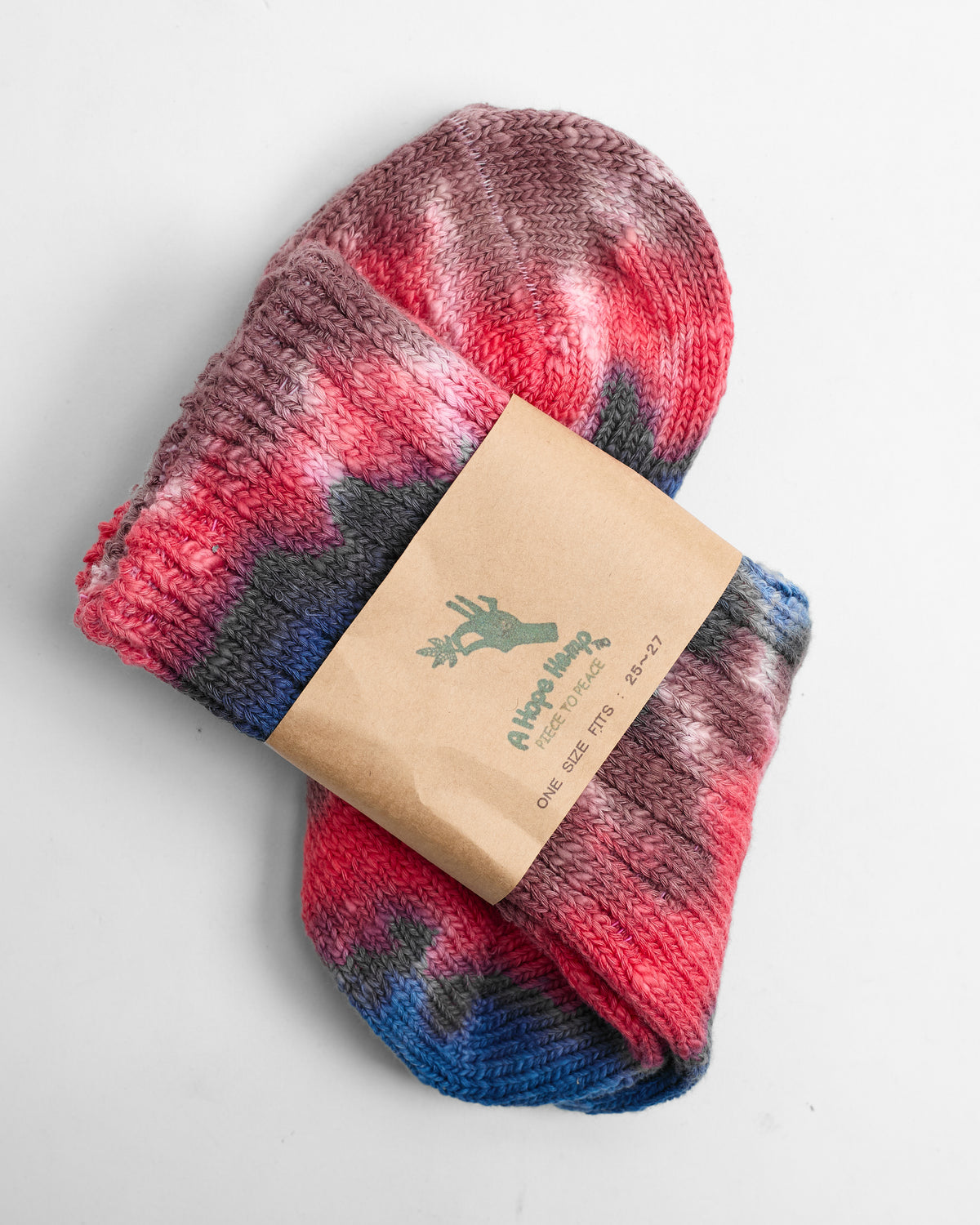 Tie-Dye Hemp Crew Sock in Sherbet