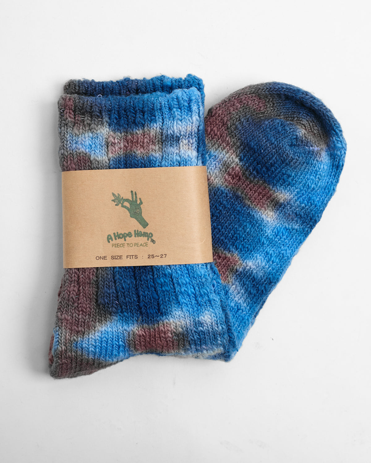 Tie-Dye Hemp Crew Sock in Seaside