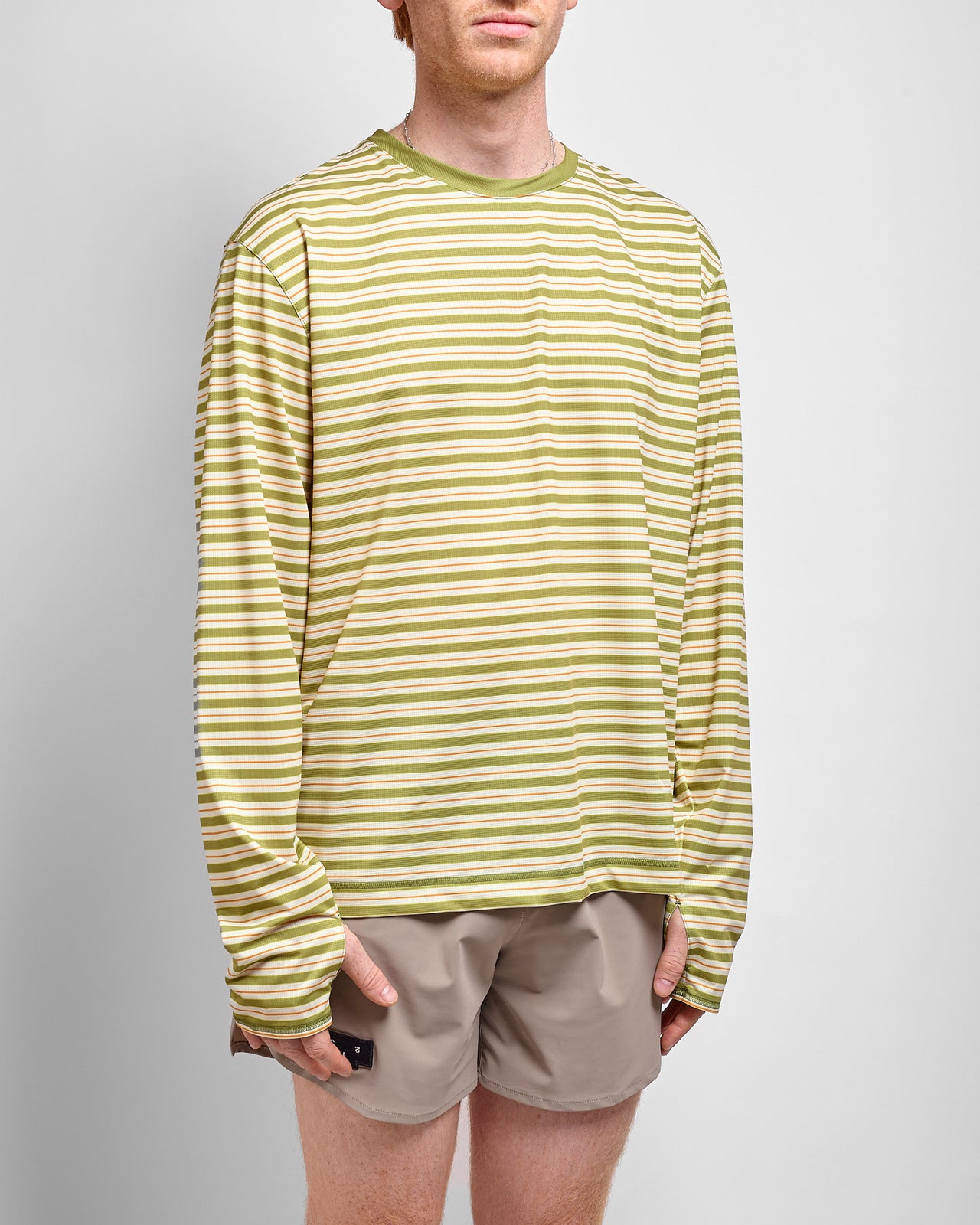 Striped LS in Sage Stripe