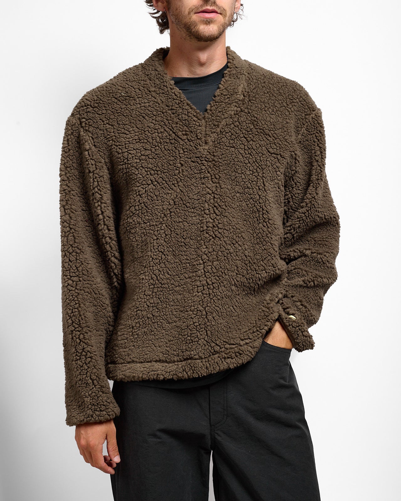 V-Smock Fleece in Sandstone