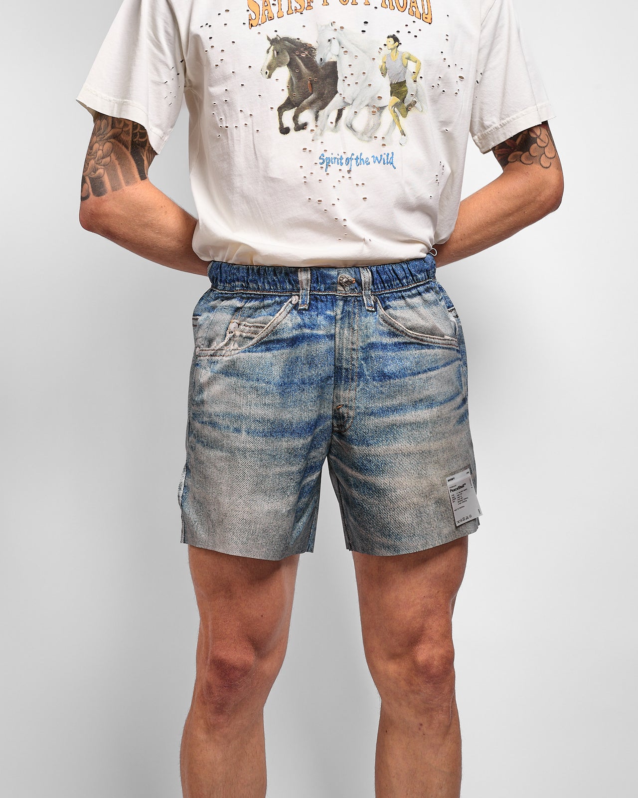 PeaceShell™ 5" Unlined Shorts in Digital Denim