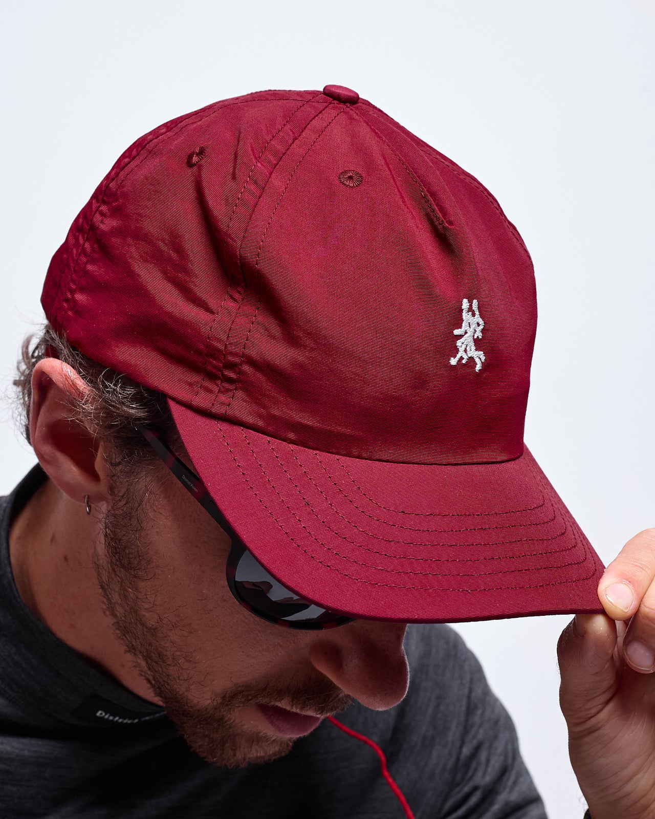 5 Panel Nylon Hat in Maroon