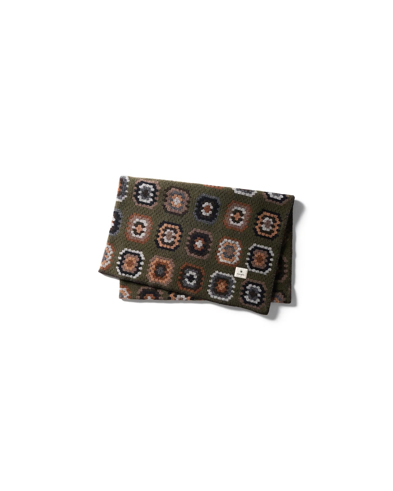 Wool Jacquard Blanket in Olive