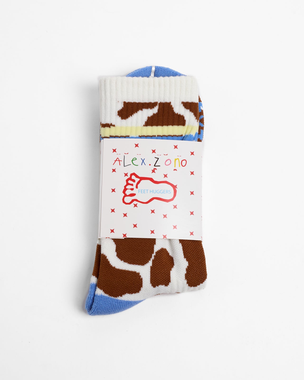 Dance Like A Runner Feet Huggers in Cow Print Blue