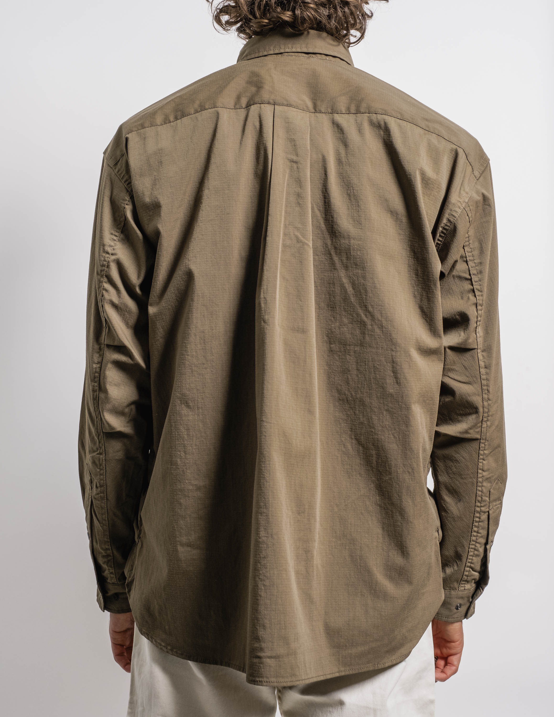 Takibi Ripstop Camp Shirt in Khaki Green