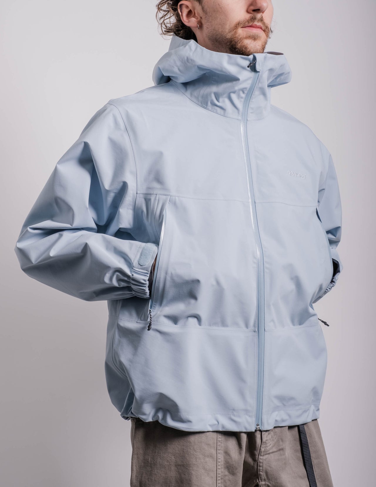 Waterproof Hooded Jacket in Sky Blue