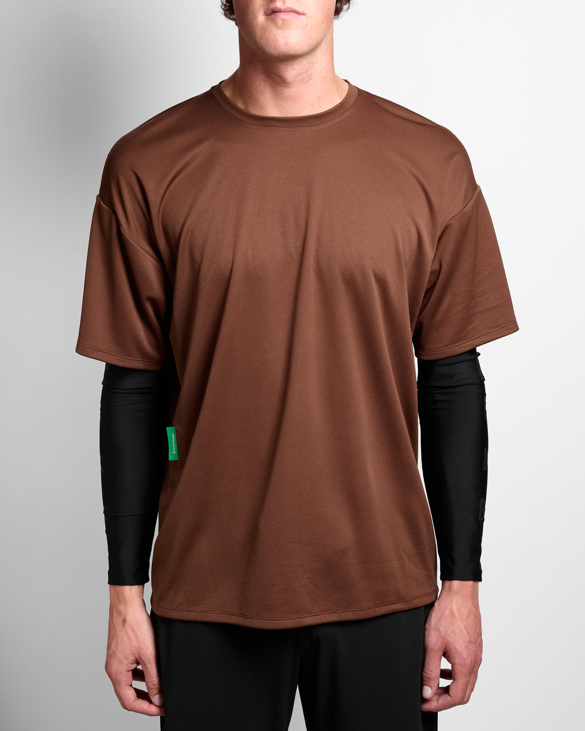 Boxy Compression Training Tee in Espresso/Black