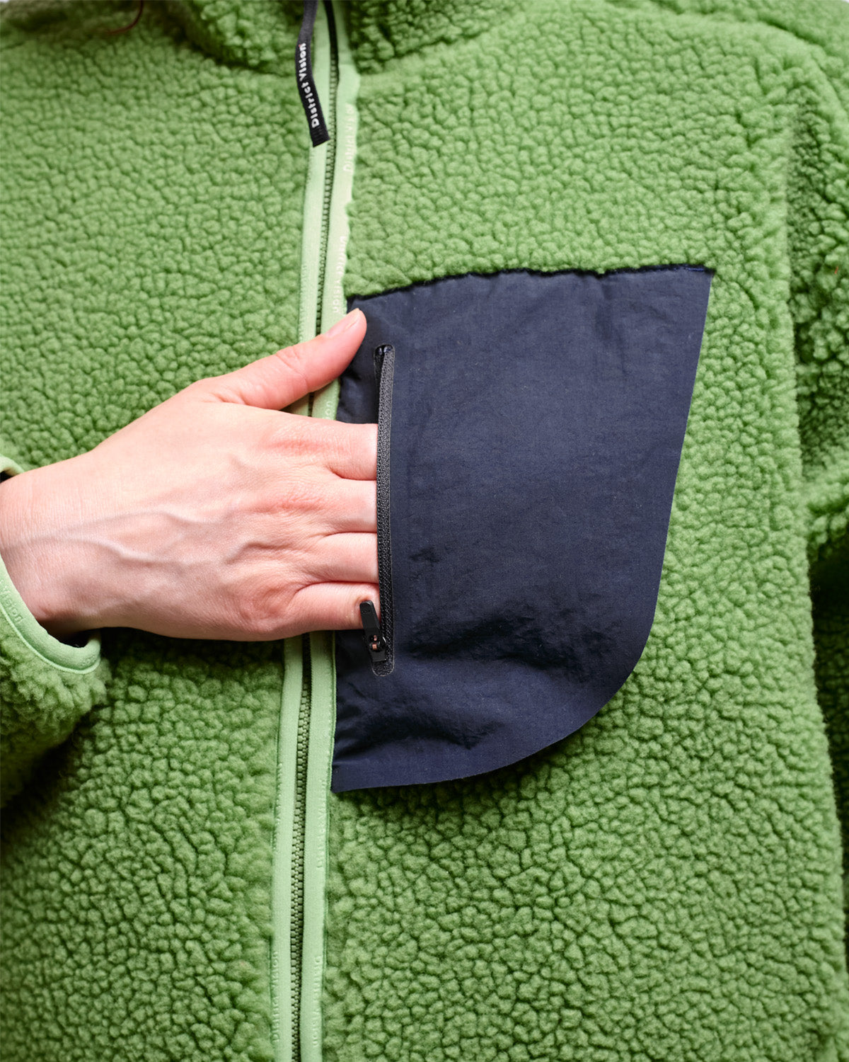 Cropped Wool Pile Fleece Jacket in Matcha