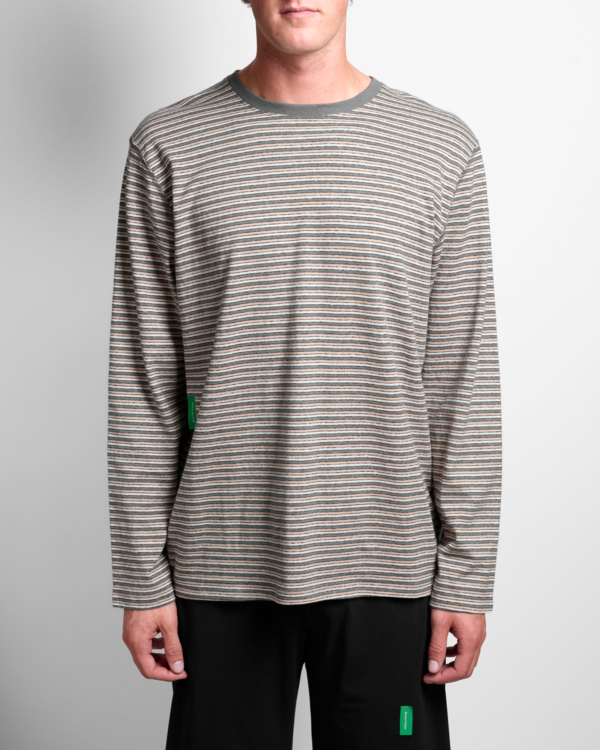 Long Sleeve Stripe Tee in Grey Stripe
