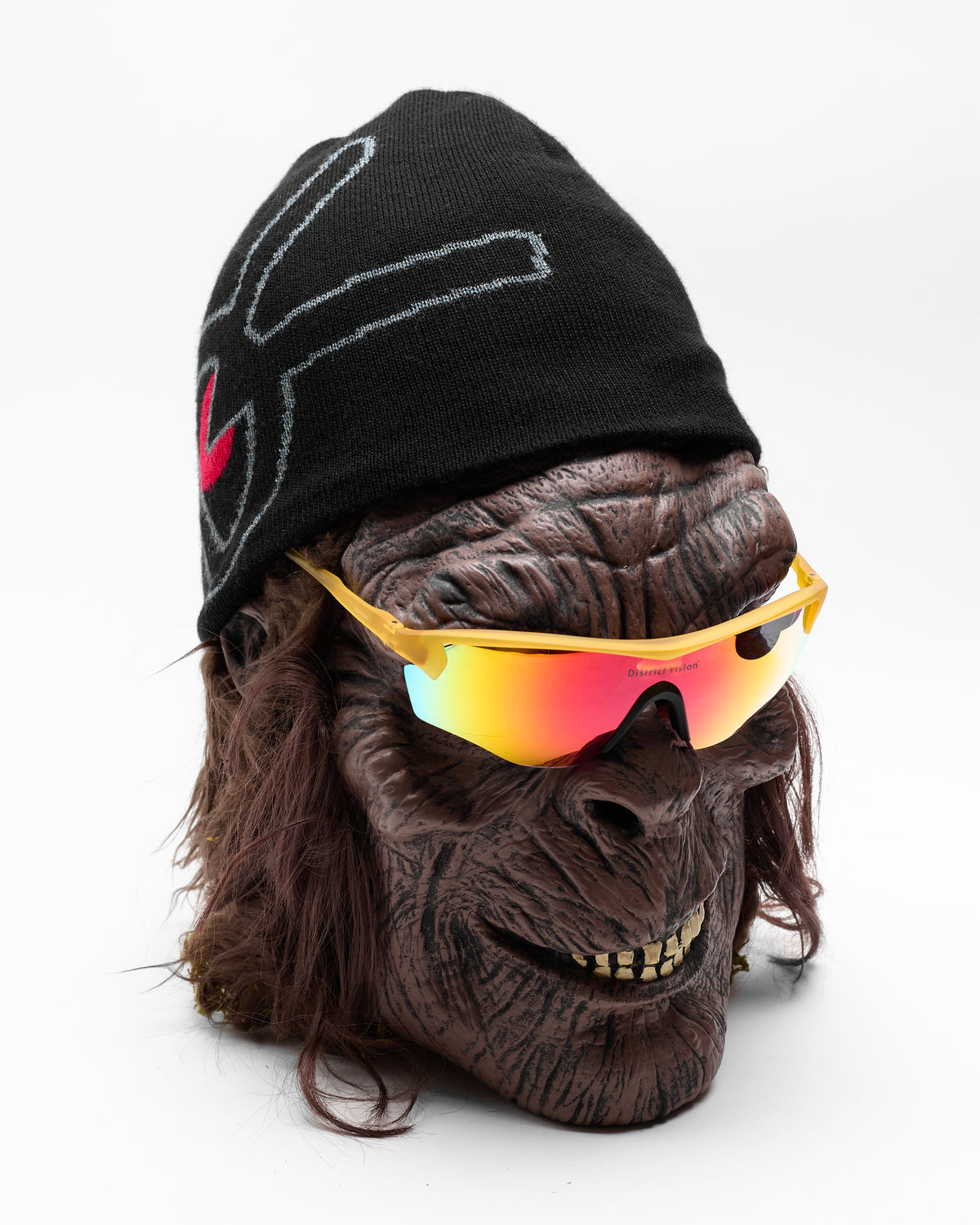 Merino Wool Beanie in Black/Red