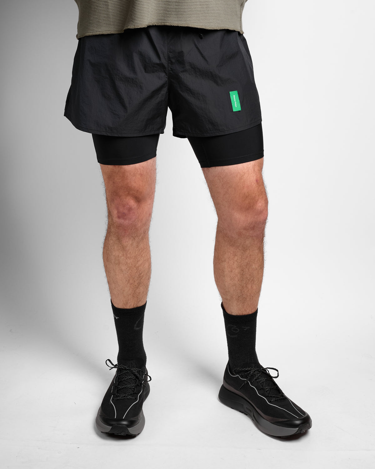Ultralight Nylon Trail Shorts in Obsidian/Black
