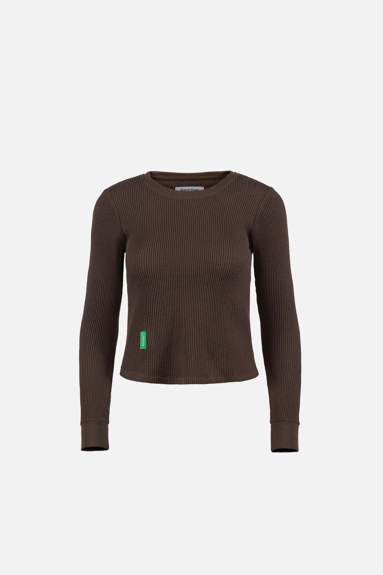 Fitted Long Sleeve Waffle T-Shirt in Umber