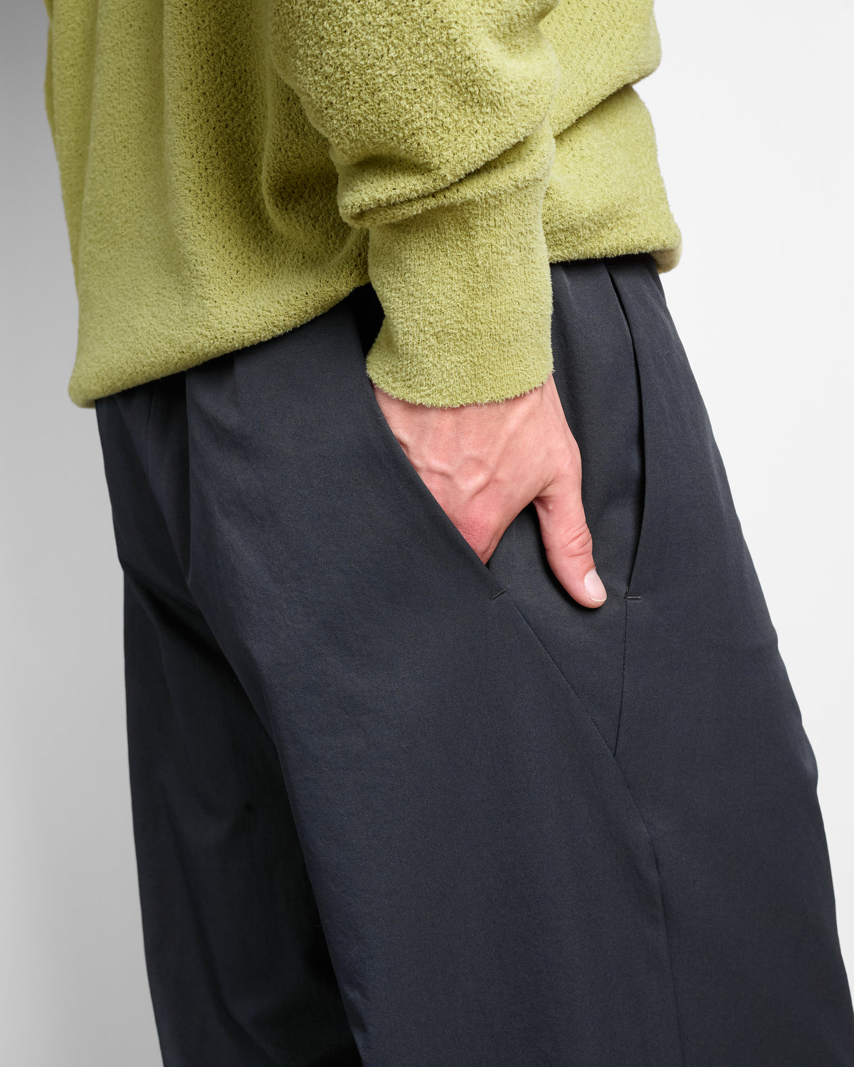 Baggy Straight Pants in Dark Navy