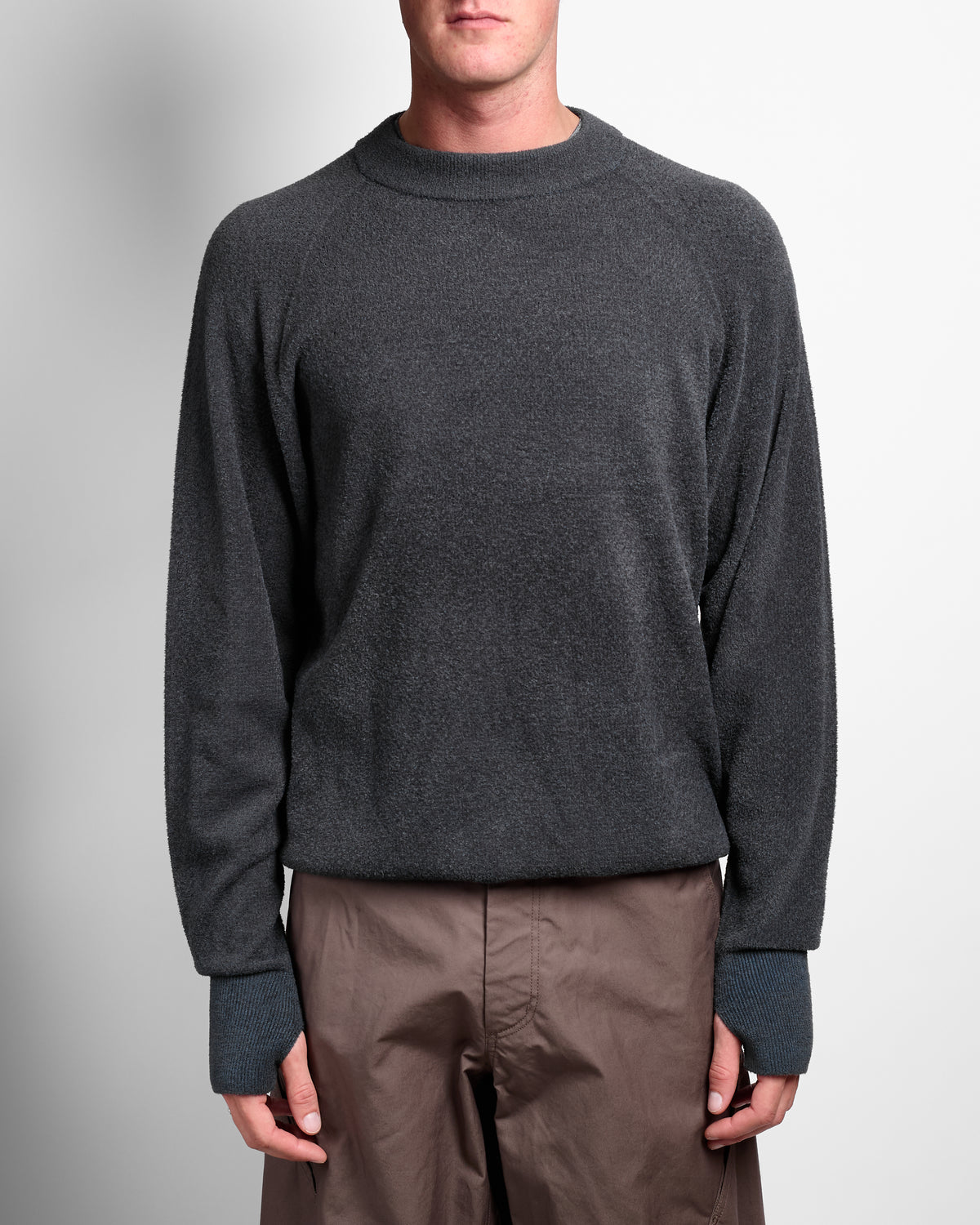 Mesh Pile Crew in Wolf Gray