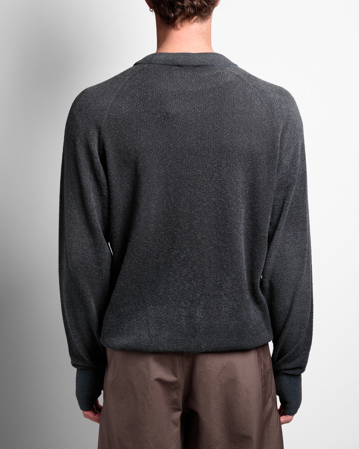 Mesh Pile Crew in Wolf Gray