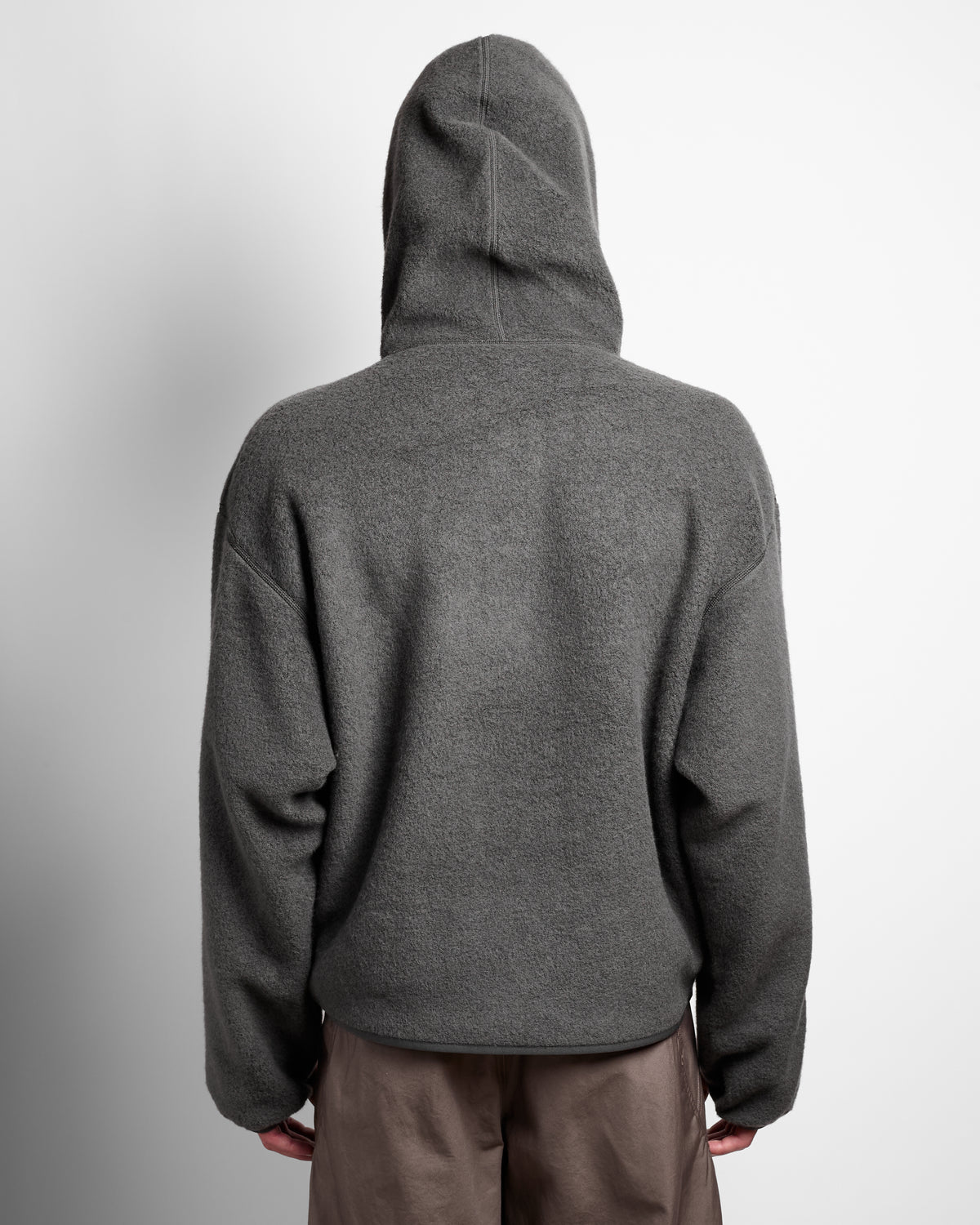 Wool Fleece Hoodie in Dark Lava