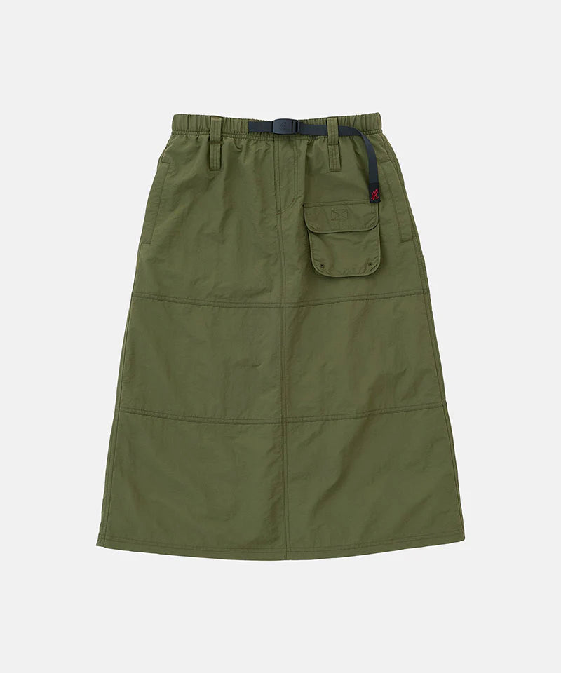 Nylon Utility Skirt in Olive