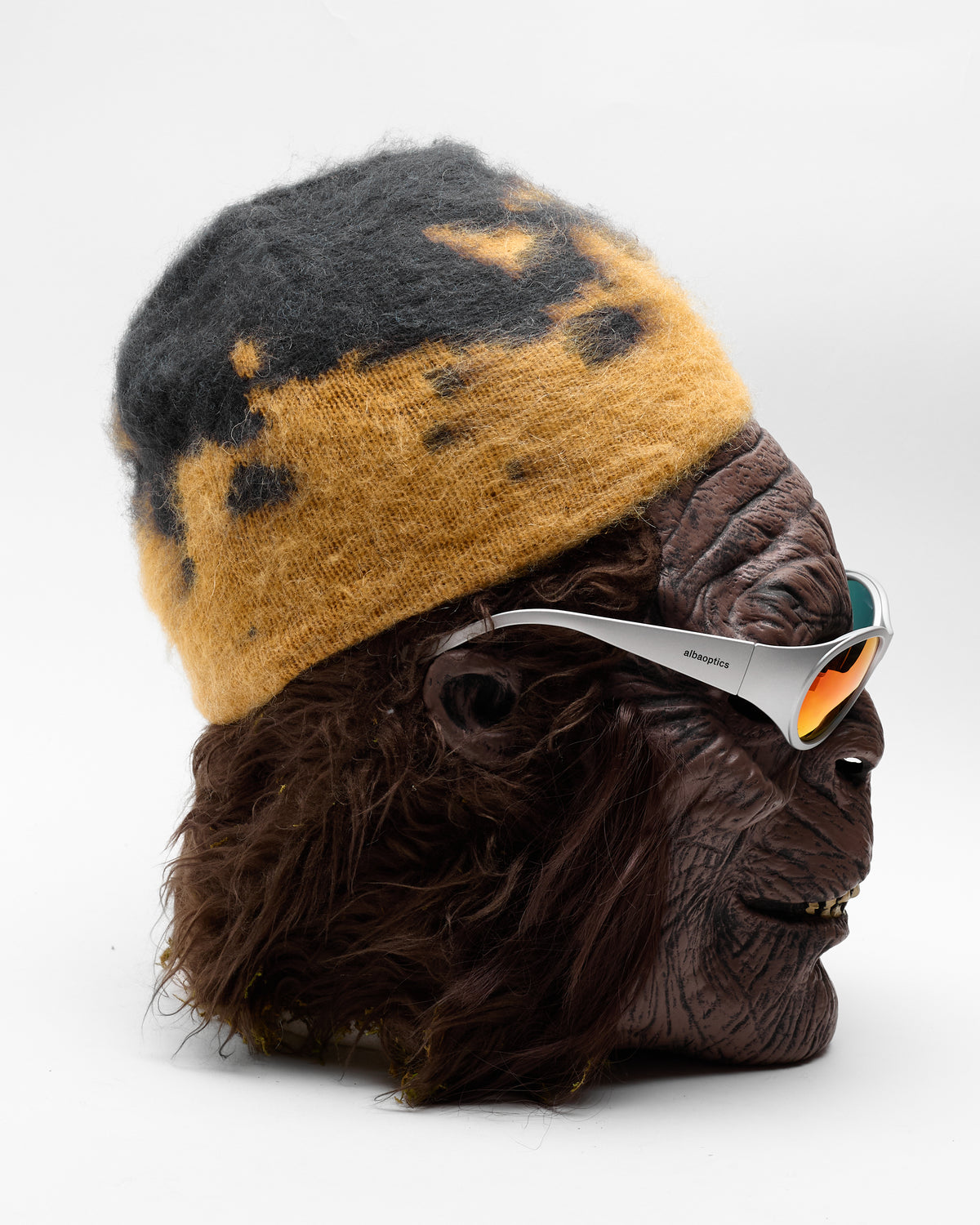 Mohair Splatter Beanie in Safron Splatter