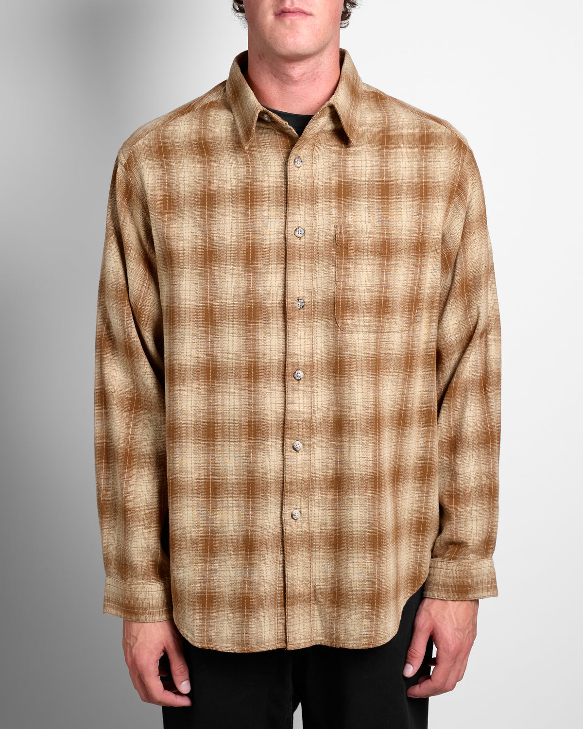 Piled Flannel Shirt in Sand